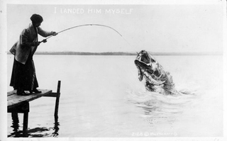 Illustration for article titled Tall Tale Fishing Postcards, The Ultimate Humblebrag Of The Early 1900s
